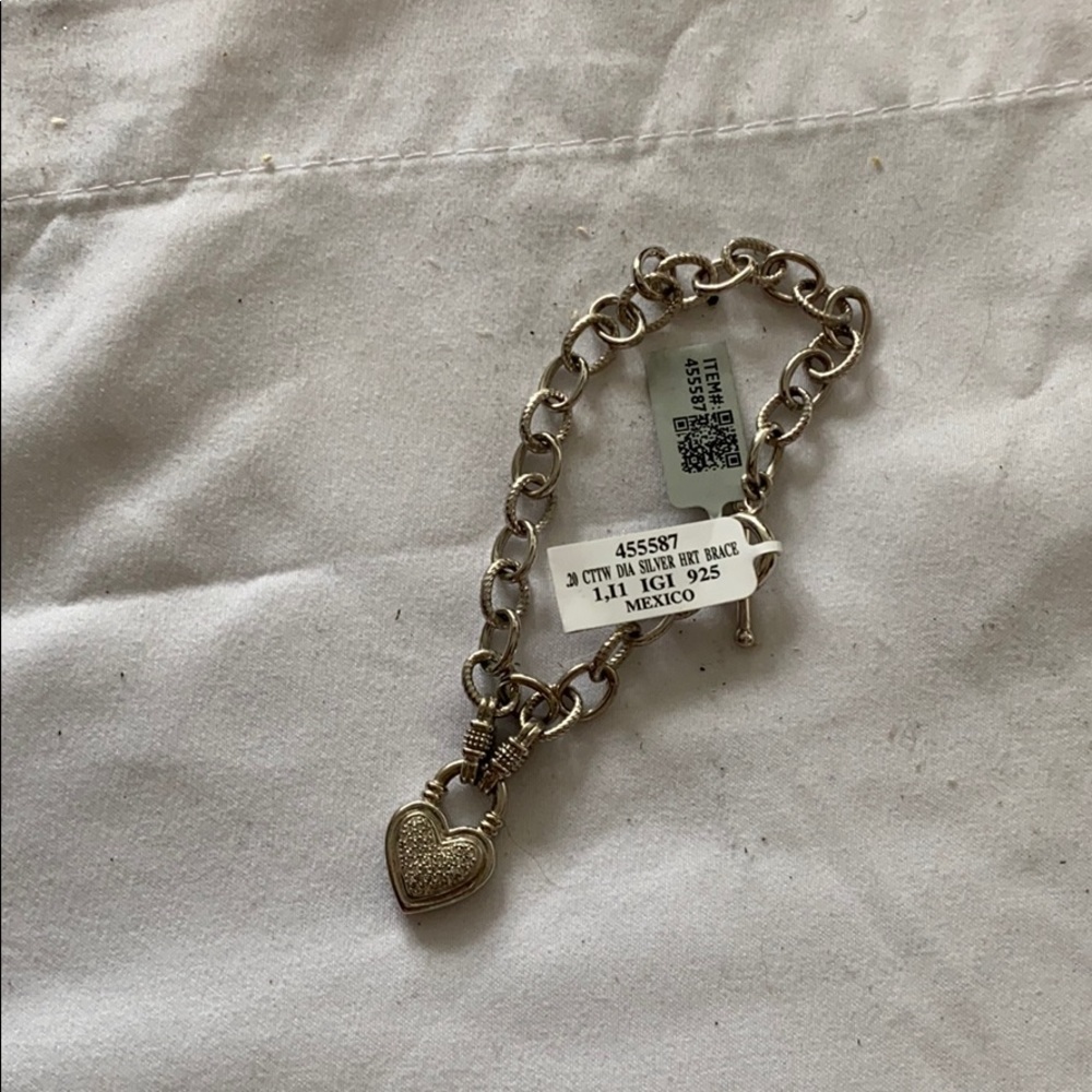 Diamond silver bracelet .2 ct tw fine jewelry